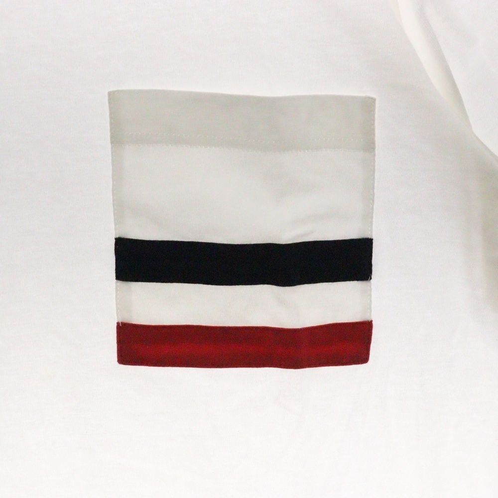 【美品】MONCLER Tシャツ マグリア トリコロール ホワイト XS MONCLER (モンクレール) 18SS MAGLIA T-SHIRT マグリア