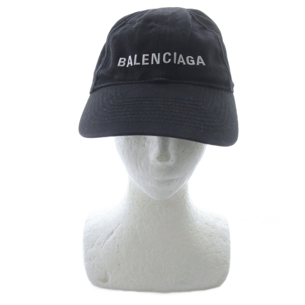 バレンシアガ BALENCIAGA 帽子 ロゴ キャップ 黒