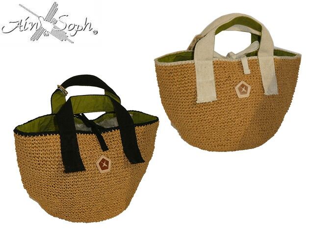 Ain Soph アインソフ AINSOPH ペーパーヤーン ミニトートバッグ ASE1808-NPY ain44 Ain Soph アインソフ AINSOPH ペーパーヤーン ミニトートバッグ