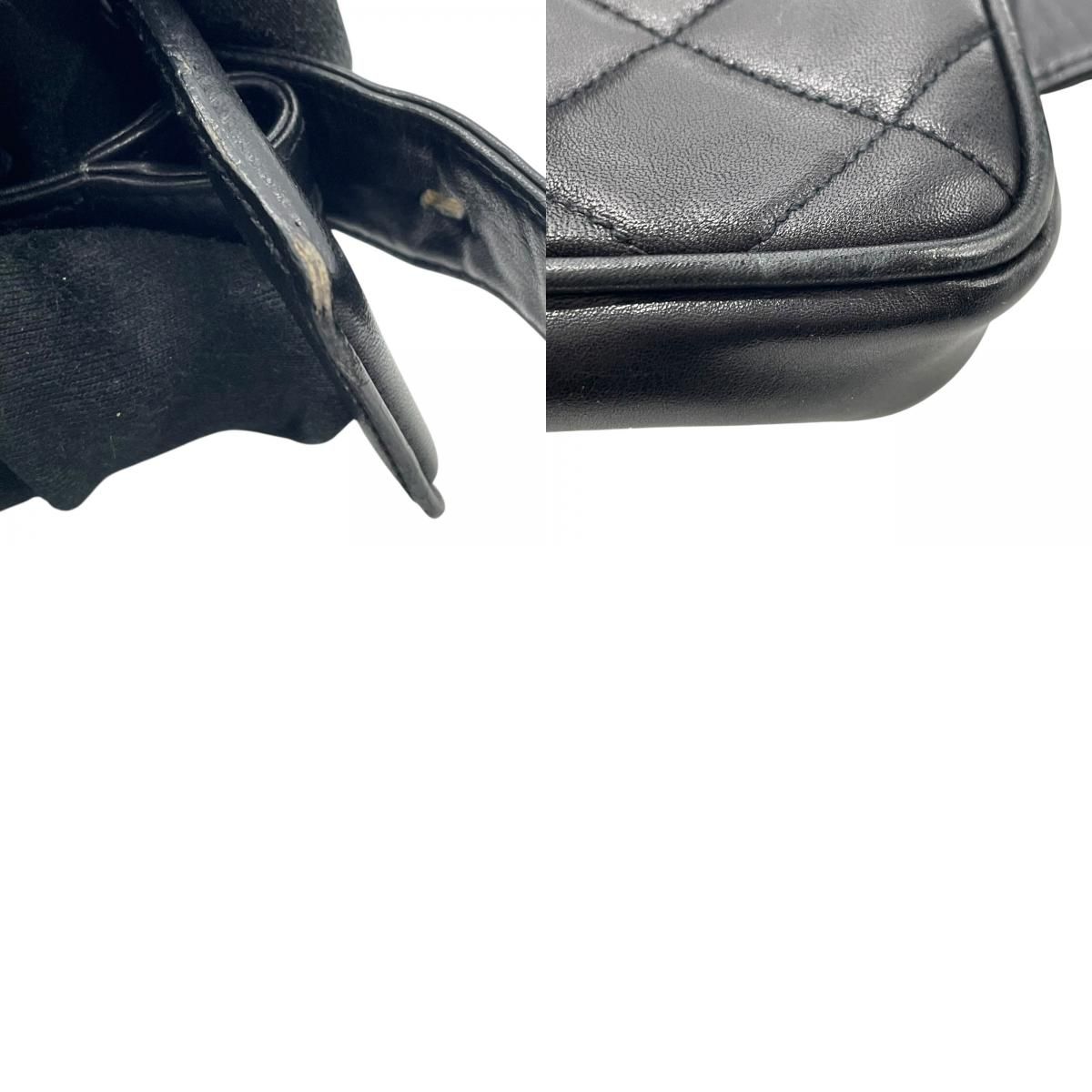 美品 シャネル ウエストポーチ マトラッセ ココマーク ターンロック ブラック CHANEL シャネル マトラッセ ウエストポーチ ウエストバッグ