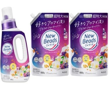 まとめ買い ニュービーズ ジャスミン＆ムスクの香り 本体 690g 1個＋ 詰め替え 超特大 900g 2個