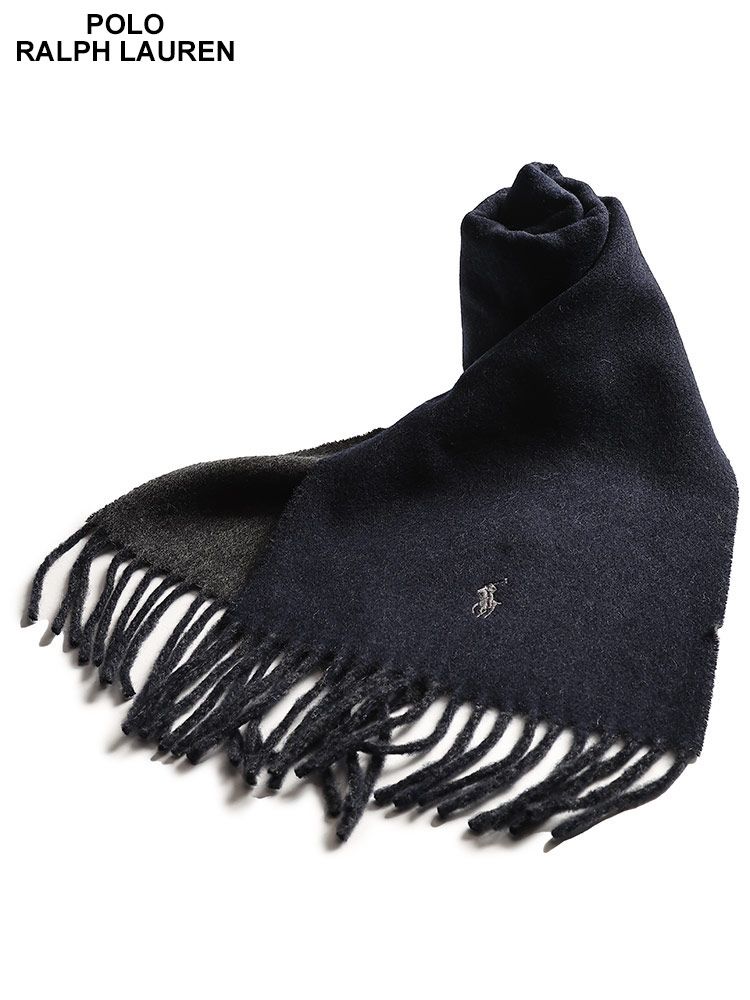 ✨美品✨LOEWEロエベ　ウール＆カシミア　マフラー　ブラック＆ネイビー ✨美品✨LOEWEロエベ ウール＆カシミア マフラー ブラック＆ネイビー