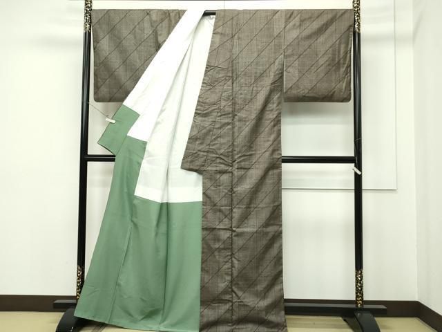 平和屋本店□希少 本場大島紬 吉三郎 吉織物謹製 割込絣織 証紙付き