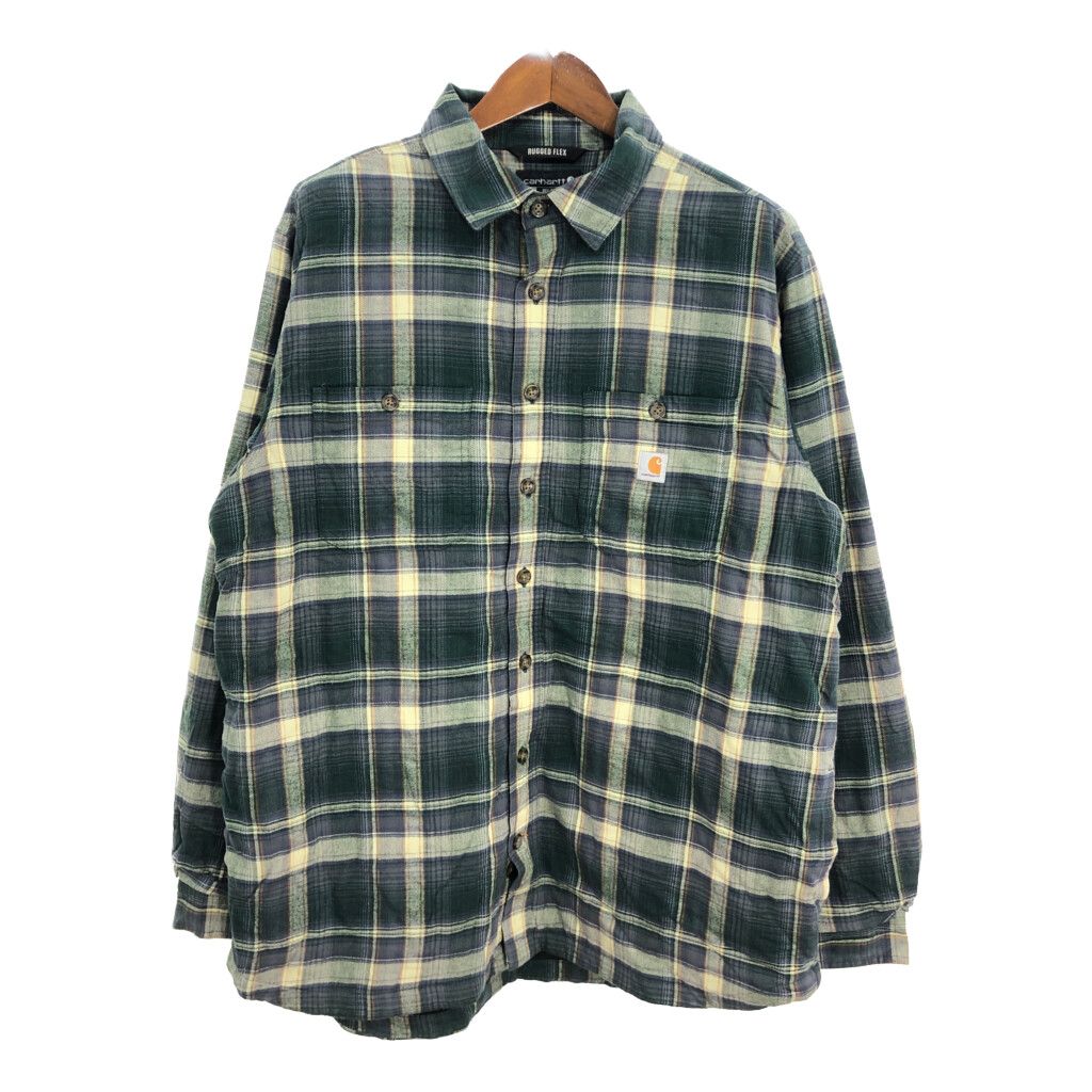 Carhartt カーハート 長袖シャツ チェック グリーン (メンズ XL) 中古 古着 R1714