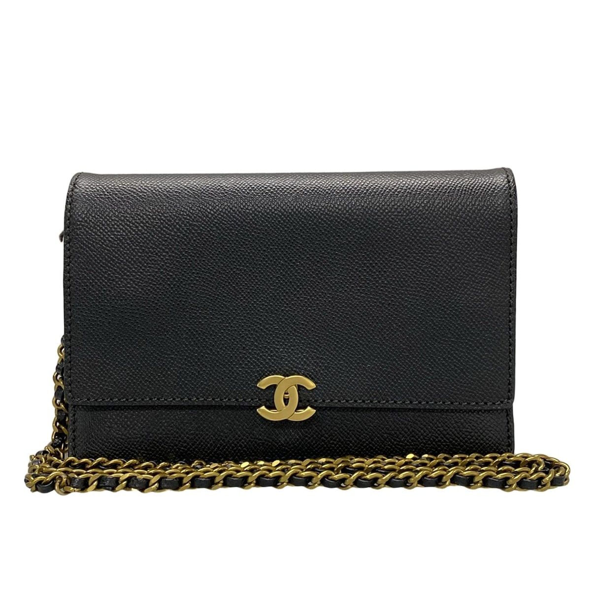 CHANEL シャネル 財布 - A11541 黒 チェーンウォレット|マットゴールド金具