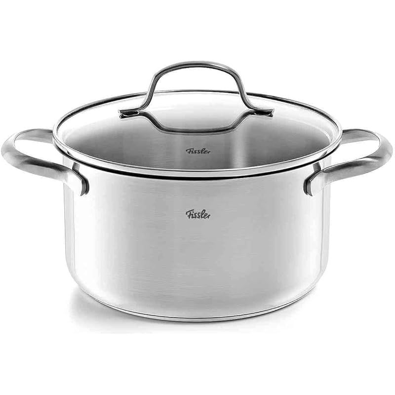 フィスラー Fissler 両手鍋 サンフランシスコ 液ダレしないフチ設計 | 24cm | 5.3L 中身が見えるガラス蓋と便利な目盛り付き 無水調理|IH対応 シルバー 040-113-24-000 1