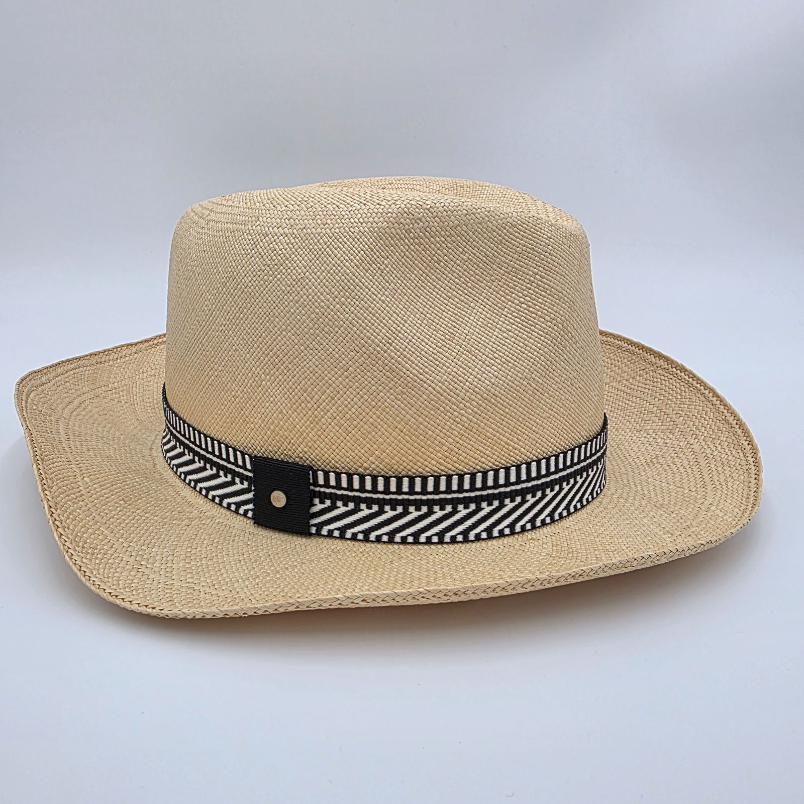 エルメス　セリエボタン　パナマハット 中古／C】HERMÈS セリエボタン パナマハット56 訳アリ美品