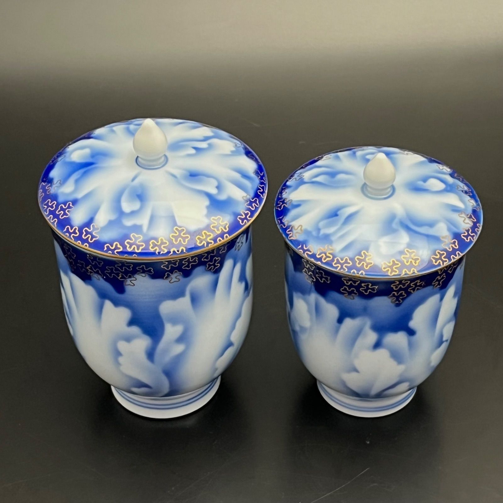 ◼︎美品◼︎【深川製磁】夫婦湯呑 組湯呑 蓋付金彩 - メルカリ