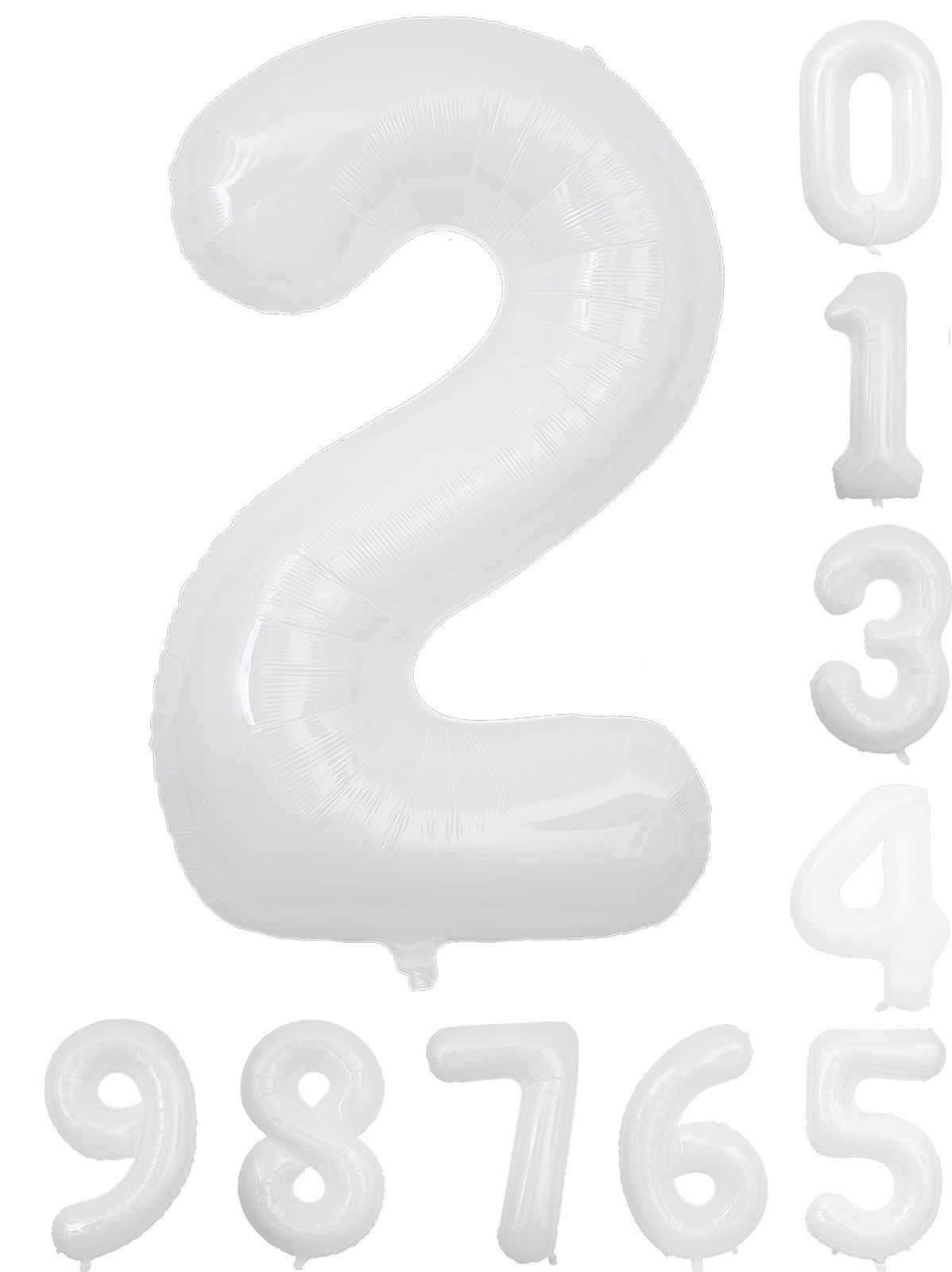 2022春夏新色】 数字 バルーン 大きい 誕生日 飾り 数字風船 数字7 40インチ ホワイト