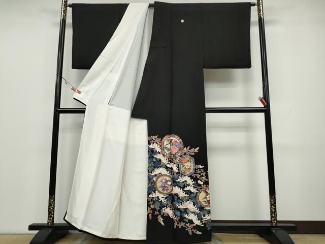 平和屋着物○中国三大刺繍 蘇州刺繍 黒留袖 正倉院花鳥