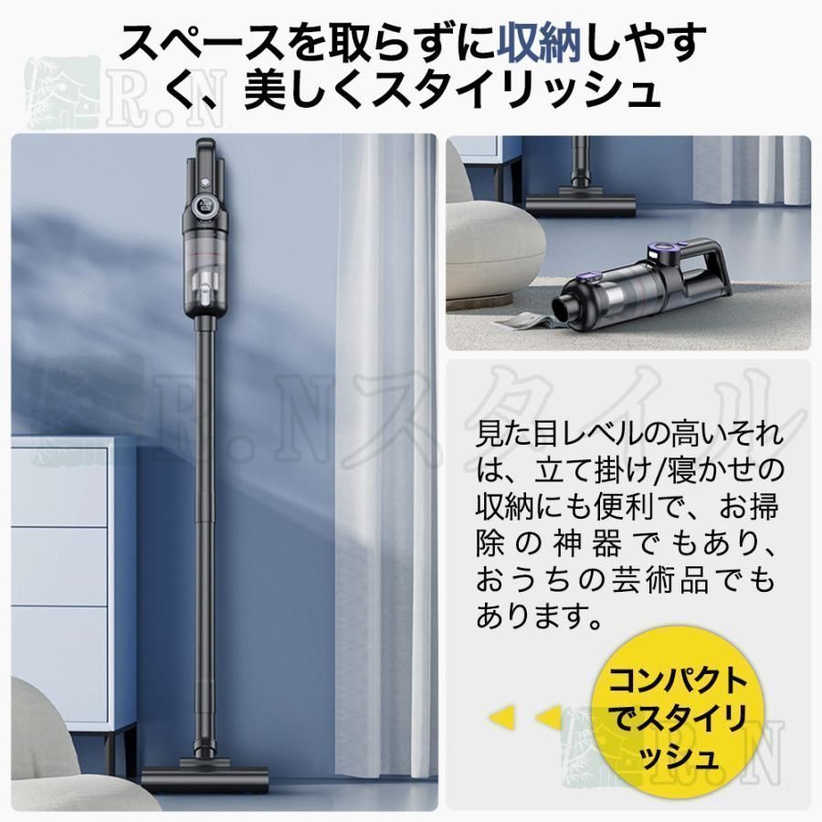 品質保証 掃除機コードレス車両用強力吸引軽量ハンディ掃除機48000Pa充電式人気サイクロン式USB-TypeC充電式スティック5WAY