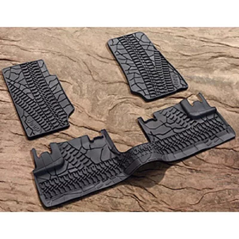 Jeep Wrangler JK 2007-2013年式 4ドア フロアマット ラバーマット 防水 防汚 防滑 ブラック ABS製