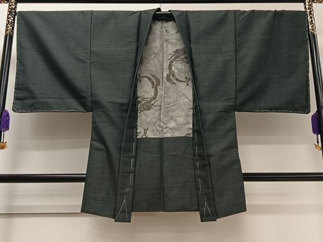 平和屋着物＃男性 長羽織 80亀甲 総詰め 正絹 ♥ CAAT5949id
