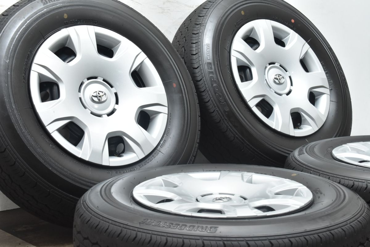 製 新車外し トヨタ 200 ハイエース 純正 15in 6J 35 PCD139.7 ブリヂストン エコピア RD613 195 80R15 バリ溝 レジアスエース