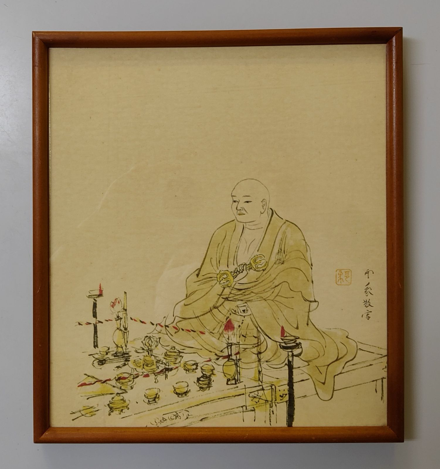 色紙絵 額入り 弘法大師空海 生誕1150年記念事業品 〇工芸印刷 色紙 弘法大師 護摩焚空海御影 仏画 額入り - メルカリ