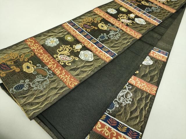 平和屋着物○洛風林 工芸帯地 六通柄 本袋帯 霞文 金糸 引箔 平和屋着物○洛風林 工芸帯地 六通柄 本袋帯 霞文 金糸 引箔