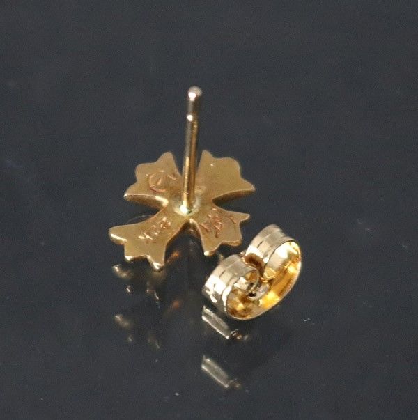 プロフ必須　22k　スタースタッドピアス　アフターダイヤ クロムハーツスタースタッド22Kwithダイヤモンドピアス|クロム