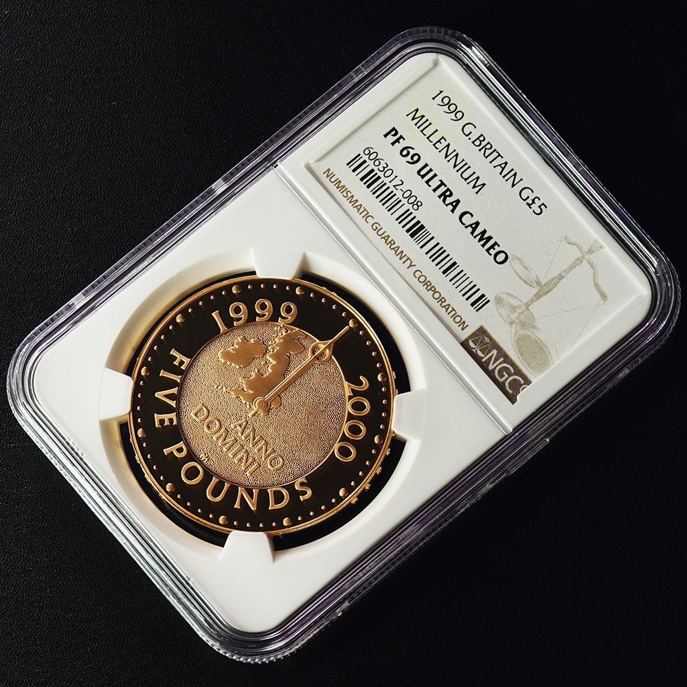 準最高鑑定！！千年に1度】1999年 イギリス エリザベス2世 新世紀記念 金貨 5ポンド PF69UCAM NGC ミレニアム - メルカリ