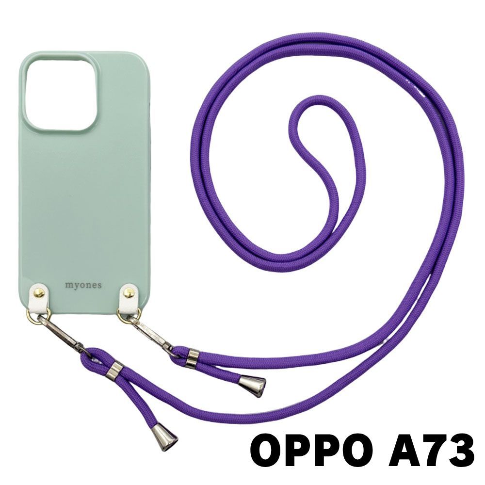 新品未使用】OPPO A73 オッポ ケース(くすみグリーン/パープル