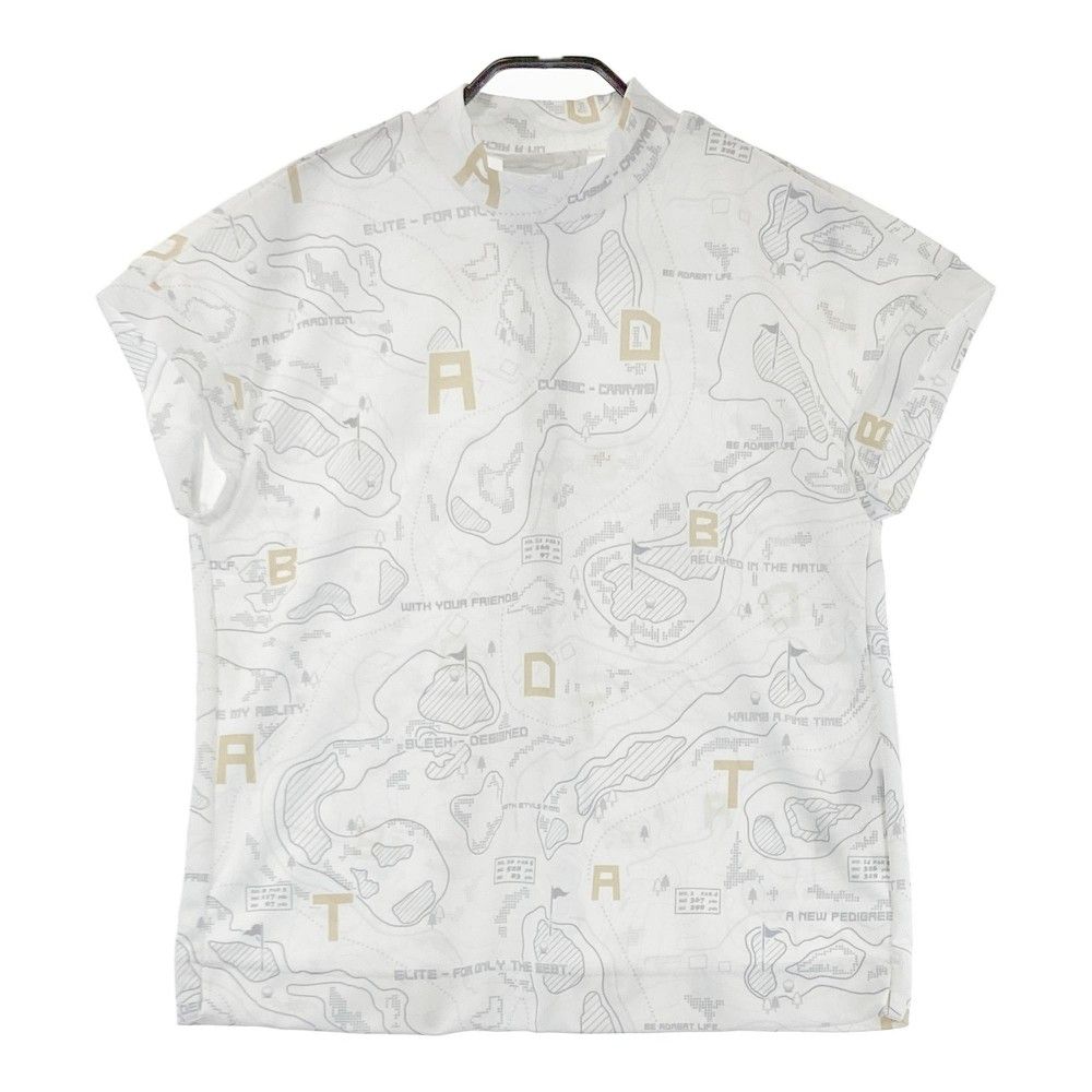 サイズ：40 ADABAT アダバット  ハイネック 半袖Tシャツ 総柄 ホワイト系 [240101330415]# ゴルフウェア レディース ストスト