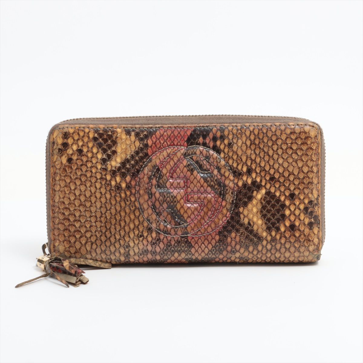 【GUCCI】ソーホー グッチ 希少 長財布 パイソン ラウンドジップ 箱付 GUCCI】ソーホー グッチ 希少 長財布 パイソン ラウンドジップ