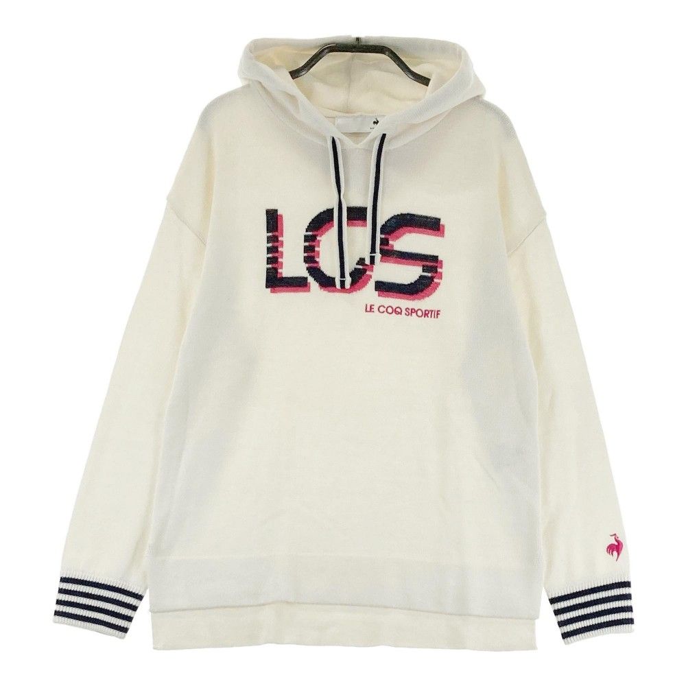 サイズ：M LECOQ GOLF ルコックゴルフ  フード付ニットセーター ウール混  ホワイト系 [240101265561] ゴルフウェア レディース ストスト