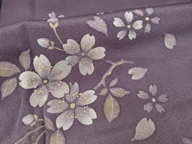 平和屋着物○京友禅作家 伊藤美智夫 訪問着 手描き 流水枝花文 桜 暈し