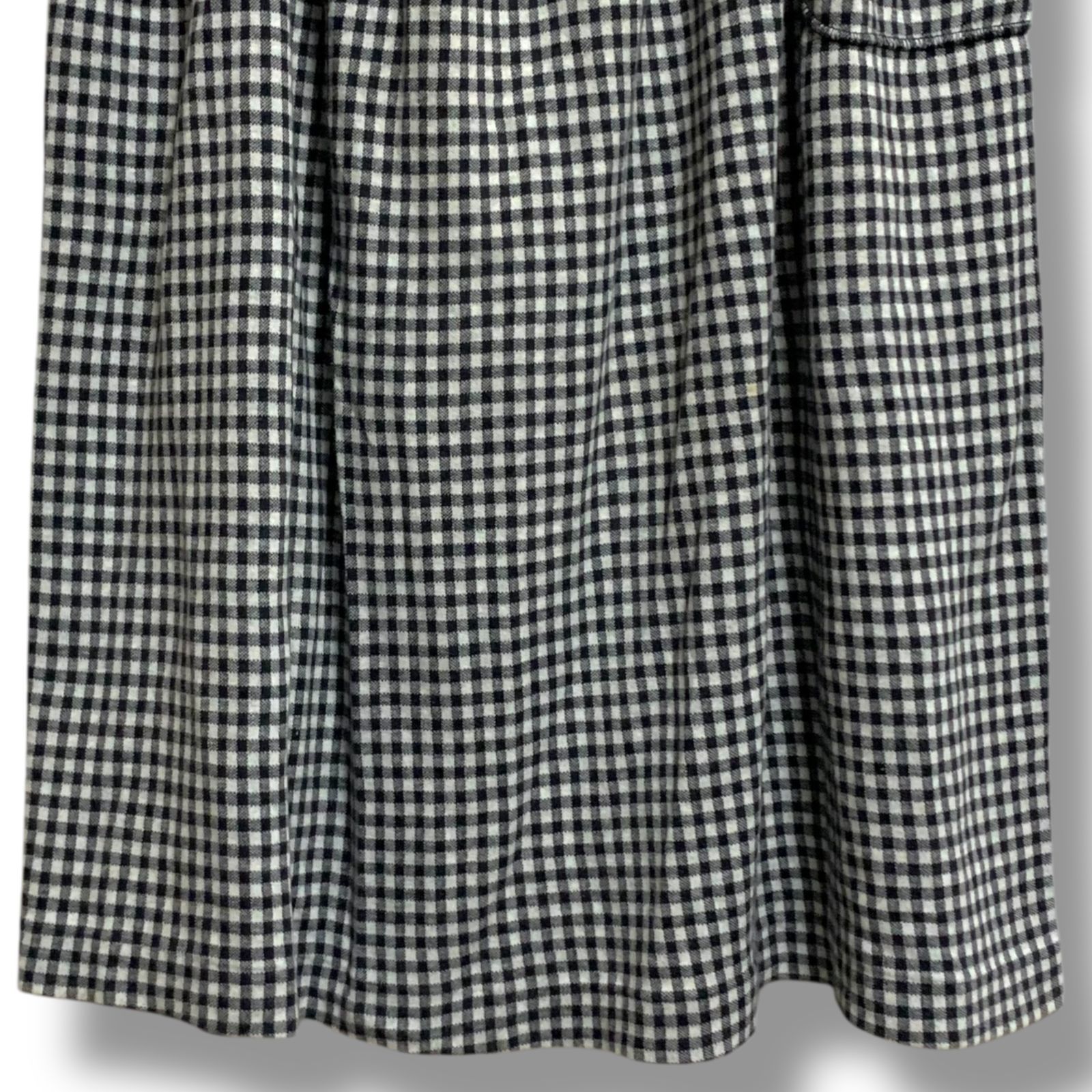 靴下 PINK HOUSE ピンクハウス ブラック ホワイト ギンガムチェック柄 ロングスカート フ スカート 日本製 M Mサイズ相当 上質素材 レディース カジュアル ガーリー 001078H 大人気