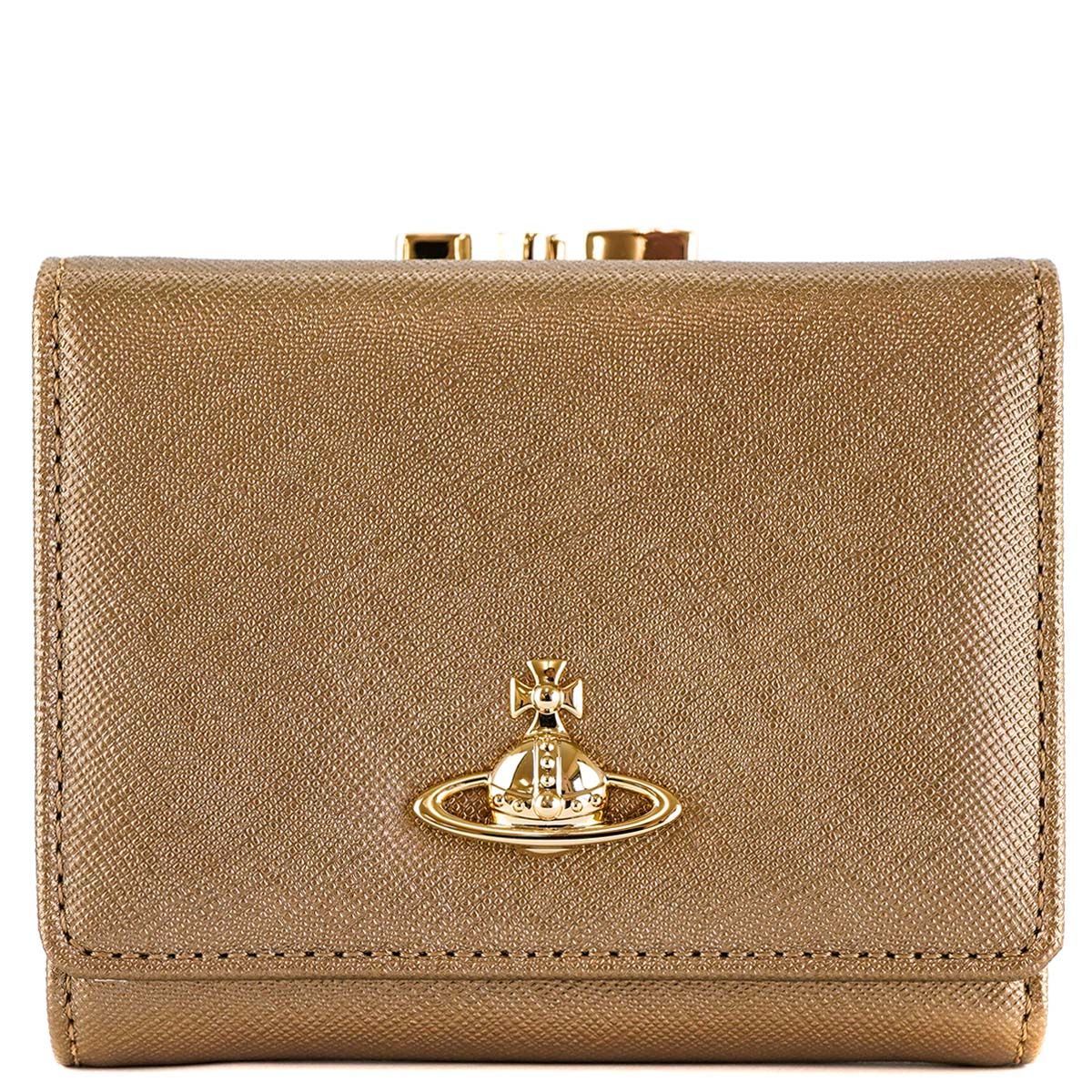 VIVIENNE WESTWOOD ヴィヴィアンウエストウッド 三つ折り財布 51010018 40565 VICTORIA SMALL FRAME WALLET レディース 女性 がま口 R401 GOLD ゴールド