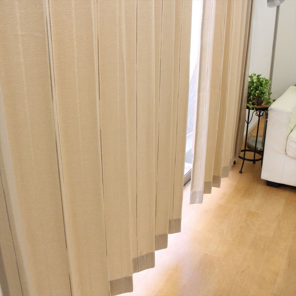 ベージュ ストライプ ドレープカーテン ベージュ ストライプ ドレープカーテン