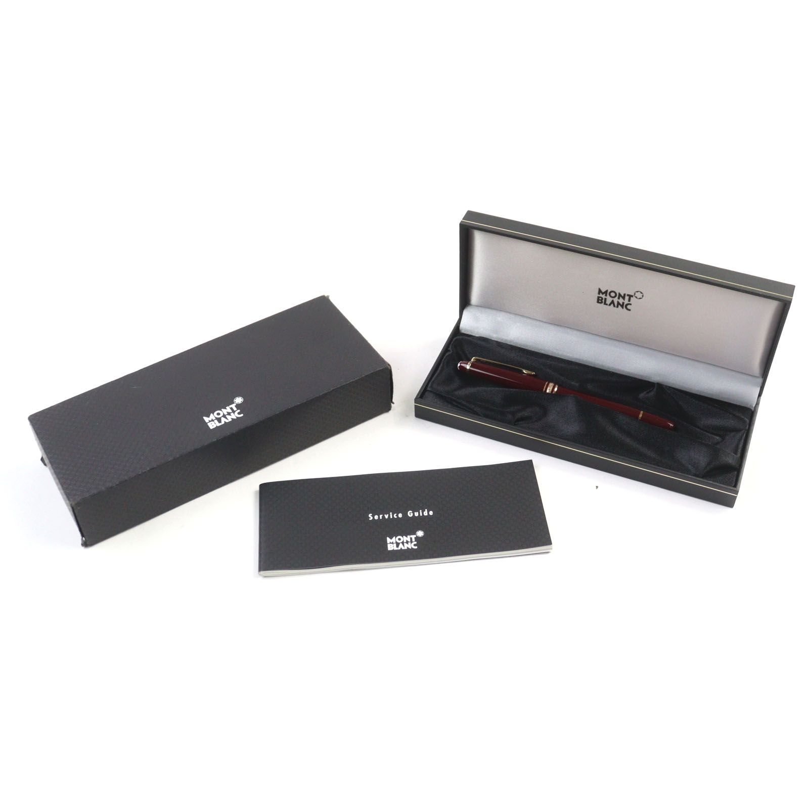 MONTBLANC モンブラン マイスターシュテュック クラシック ロゴ刻印 ホワイトスター キャップ式 ボールペン ボルドー ゴールド 箱 ケース付き ドイツ製