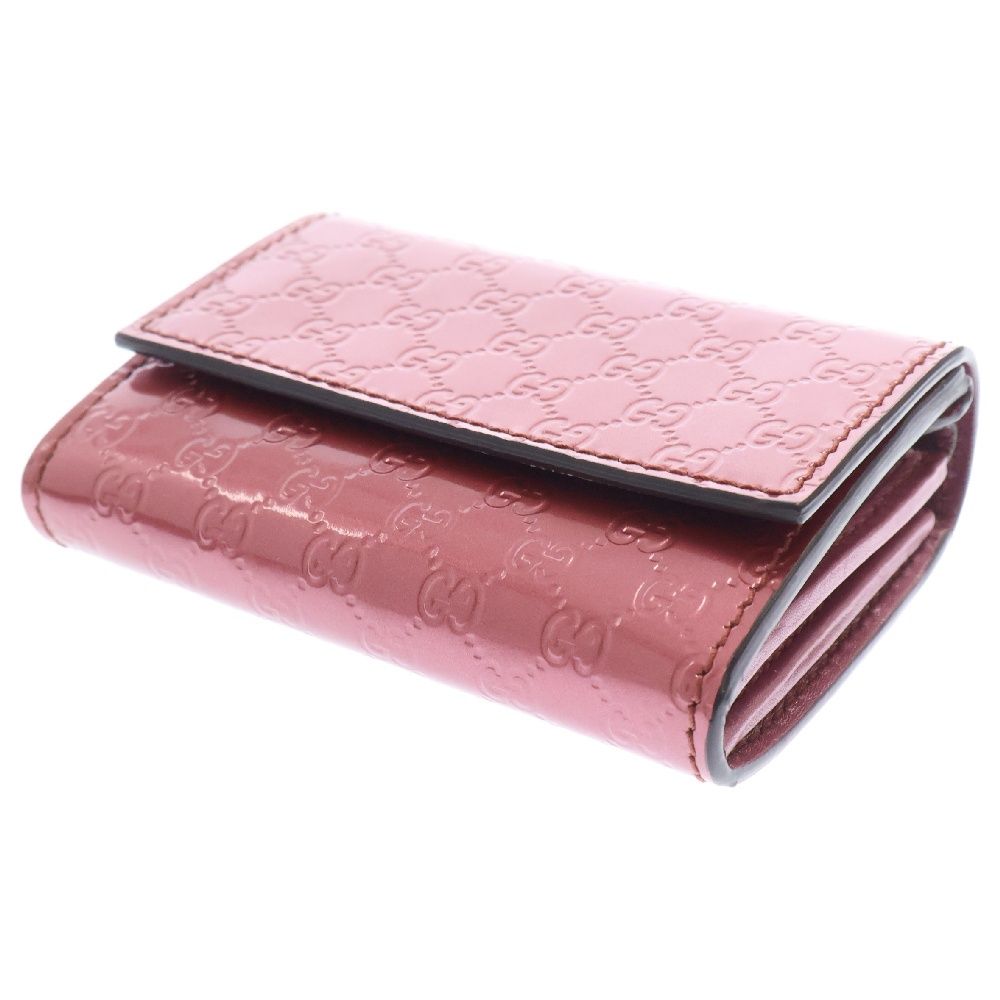 GUCCI (グッチ) マイクログッチシマ コインケース ピンク パテント