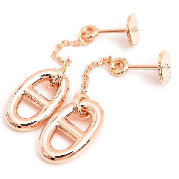 新品未使用 エルメス シェーヌダンクル ローズゴールド ピアス 未使用