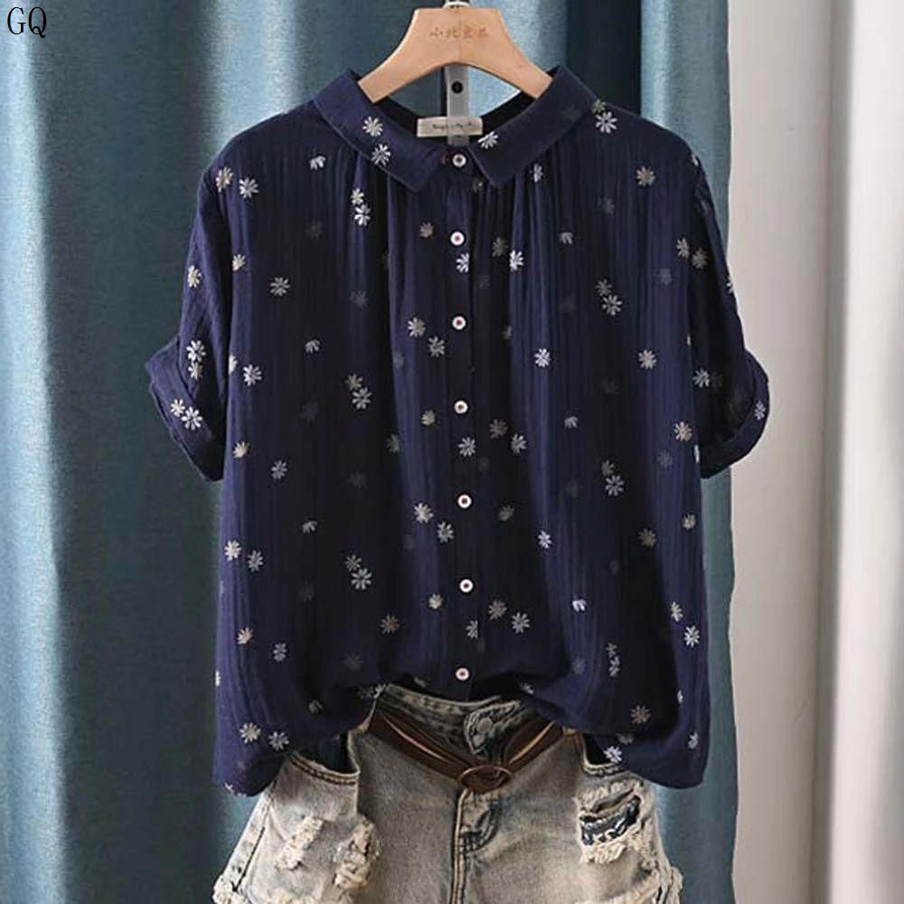 ガーゼ シャツ ブラウス レディース 半袖 夏 春夏 ダブルガーゼ 綿100% シャツブラウス ガーゼシャツ プルオーバー トップス 襟付き 大人 可愛い カジュアル ナ ガーゼ シャツ ブラウス レディース 半袖 夏 春夏 ダブルガーゼ