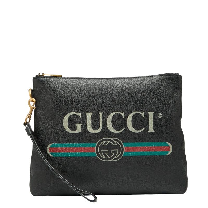グッチ ロゴプリント 572770 ブラック レザー レディース GUCCI 1-0232626
