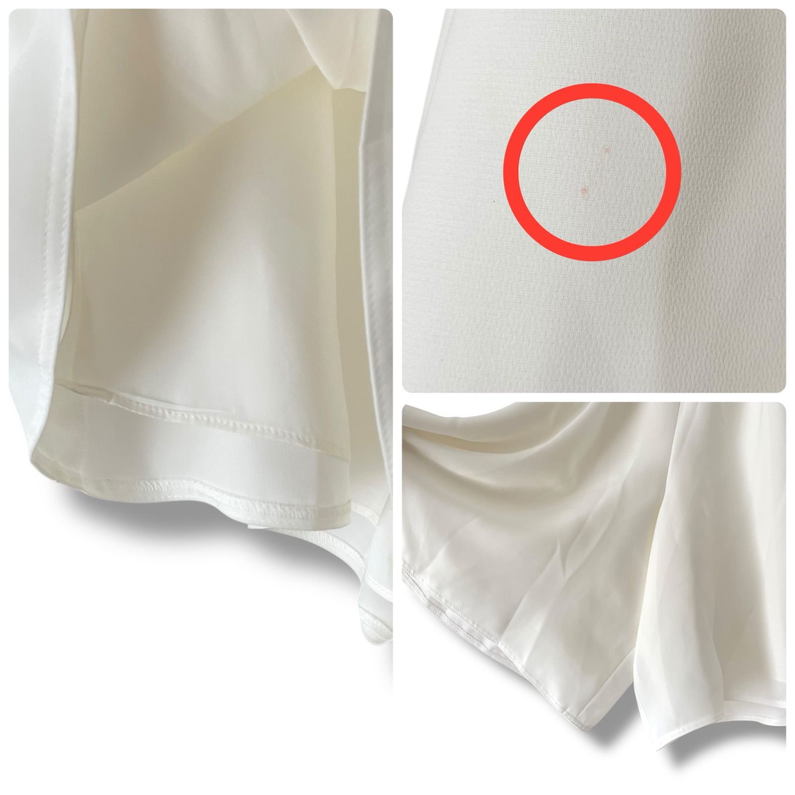 Rene ルネ レディースフレアスカート シンプル キュプラ 無地 白