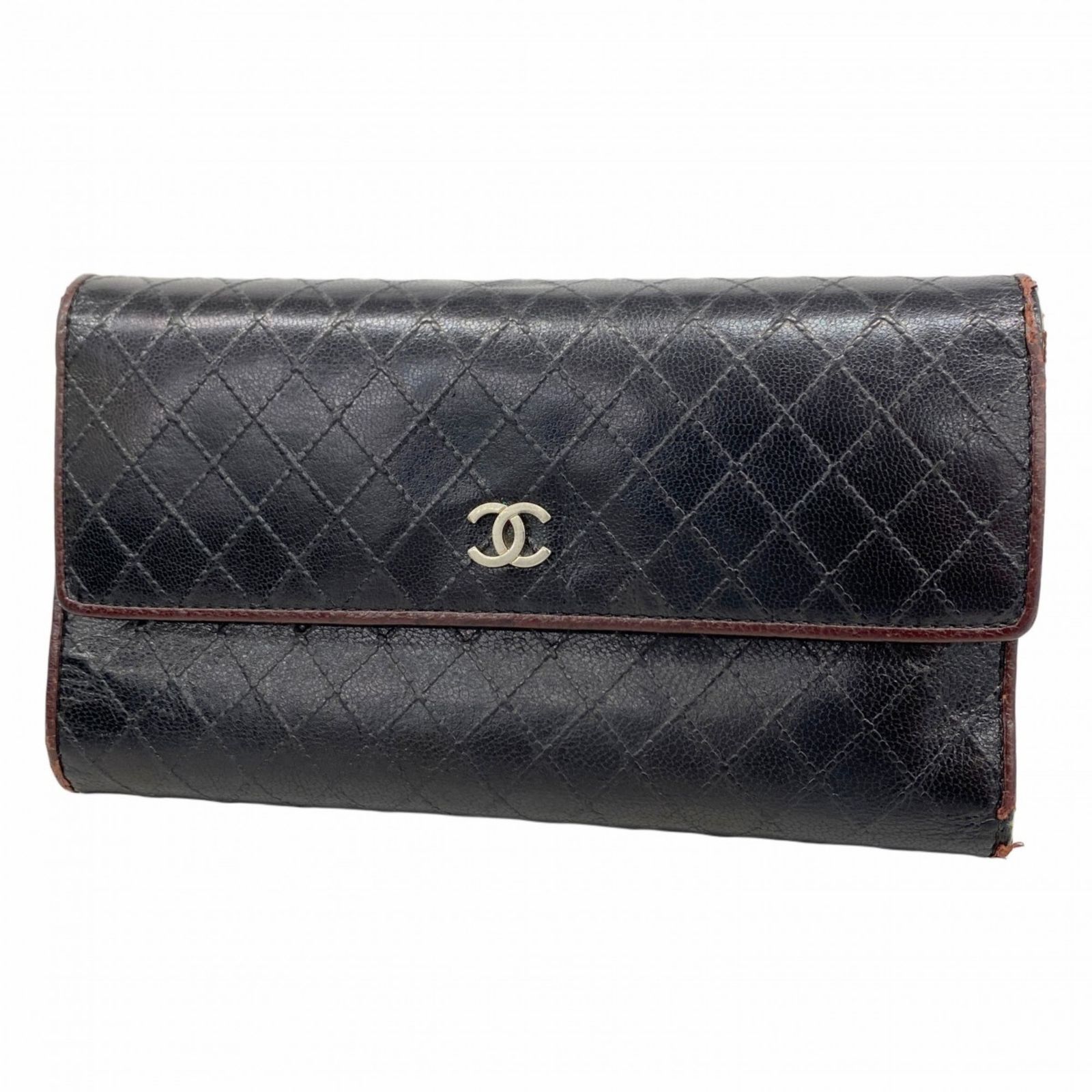 CHANEL ピコローレ 3つ折り 長財布 シャネル(Chanel) シャネル 三つ折り長財布 ビコローレ レザー