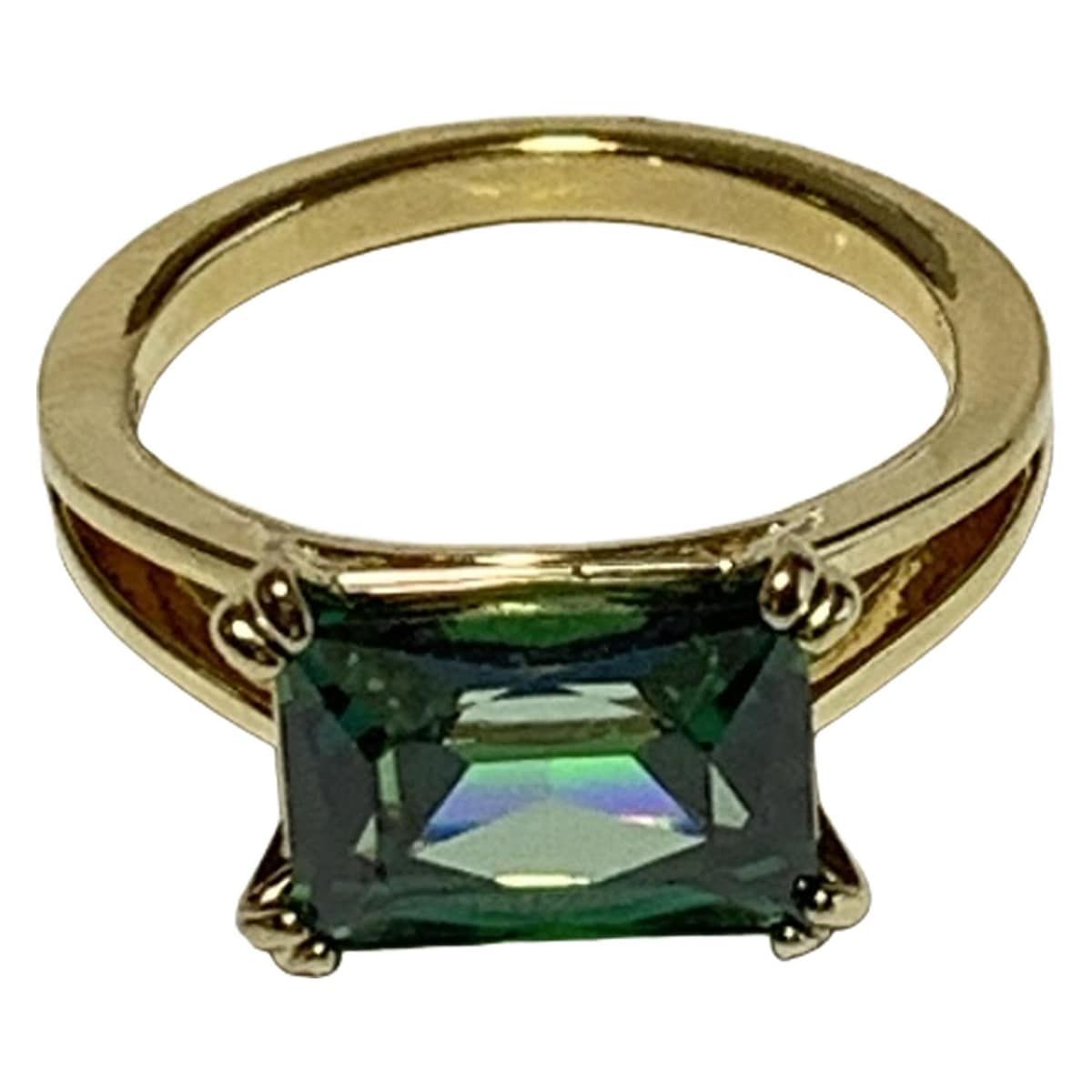 SWAROVSKI(スワロフスキー) リング美品 - ゴールド×グリーン