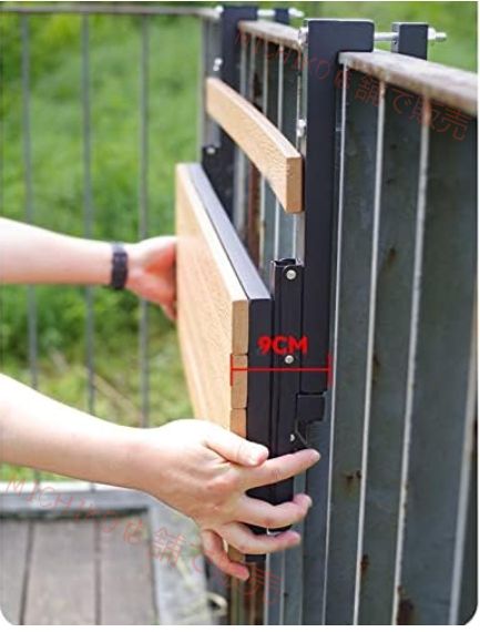 サイドテーブル バルコニー テーブル 折りたたみ式バルコニーハンギングテーブル - 屋外の手すりバーテーブル 組み立て簡単 パティオ ガーデン デッキ用の小さな折りたたみ式スペースセービングデスク - ブラウン120cm OLIVEOS_COM_TR