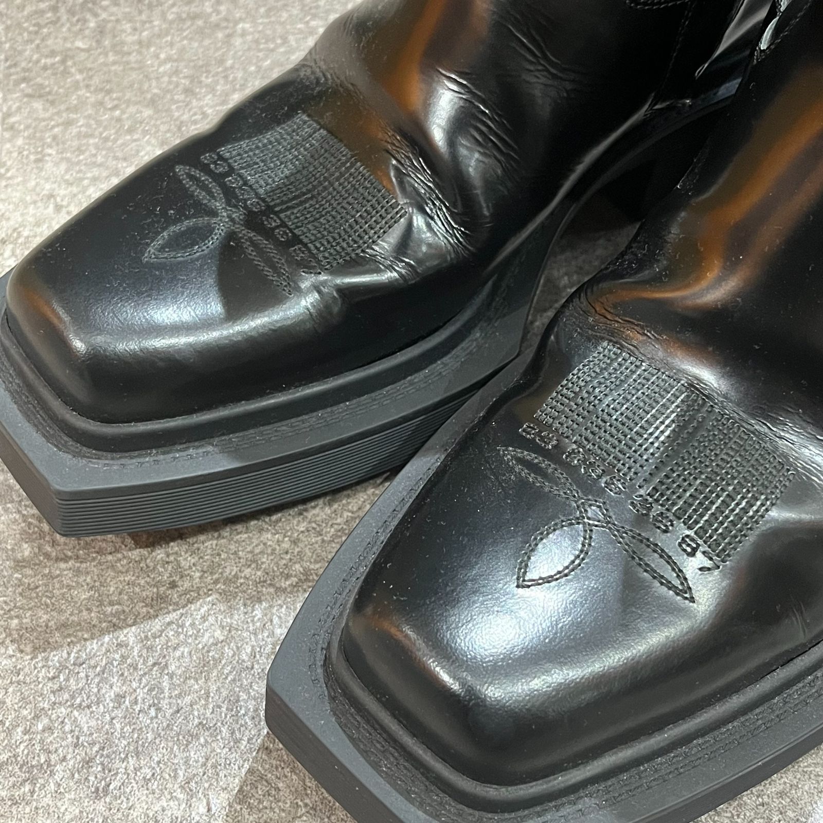 定価187000円 VTMNTS 22AW ANKLE COWBOY Boots VL14BO200B レザー