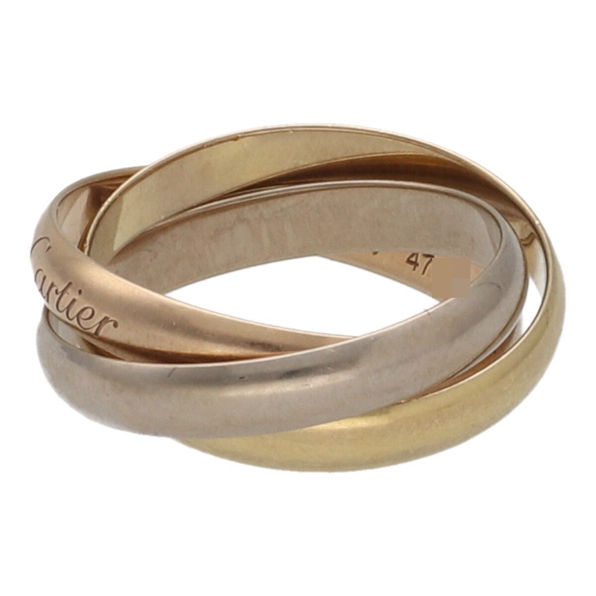 中古】 Cartier カルティエ トリニティ リング SM 47 K18 YG WG