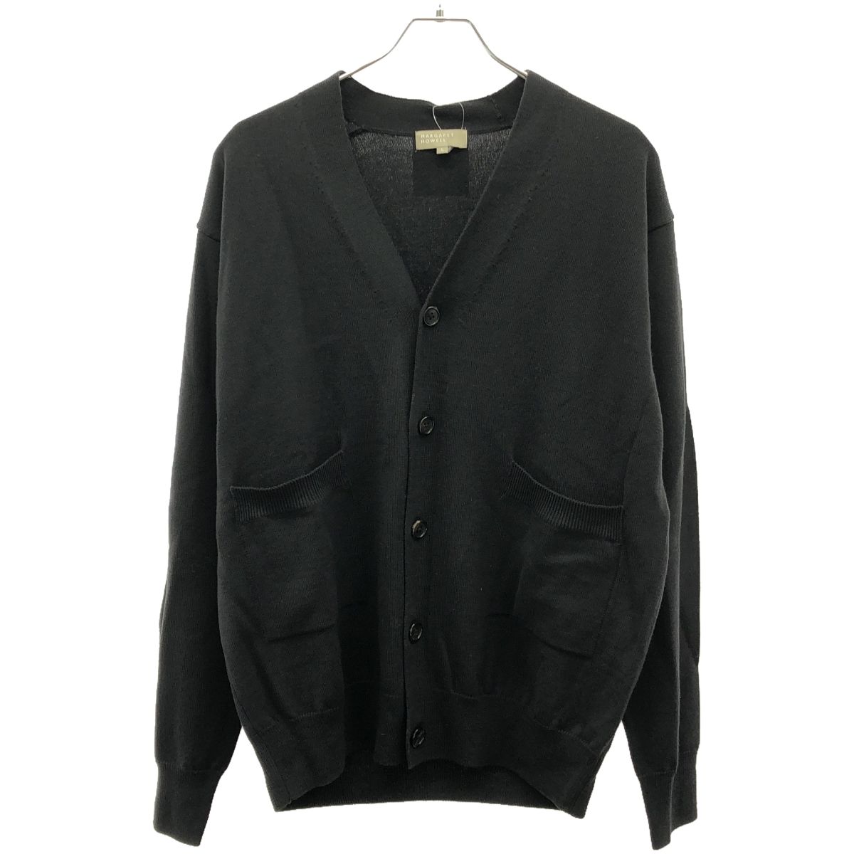 MARGARET HOWELL マーガレット ハウエル ORGANIC WOOL CARDIGAN オーガニックウールニットカーディガン 579-0260608 ネイビー L