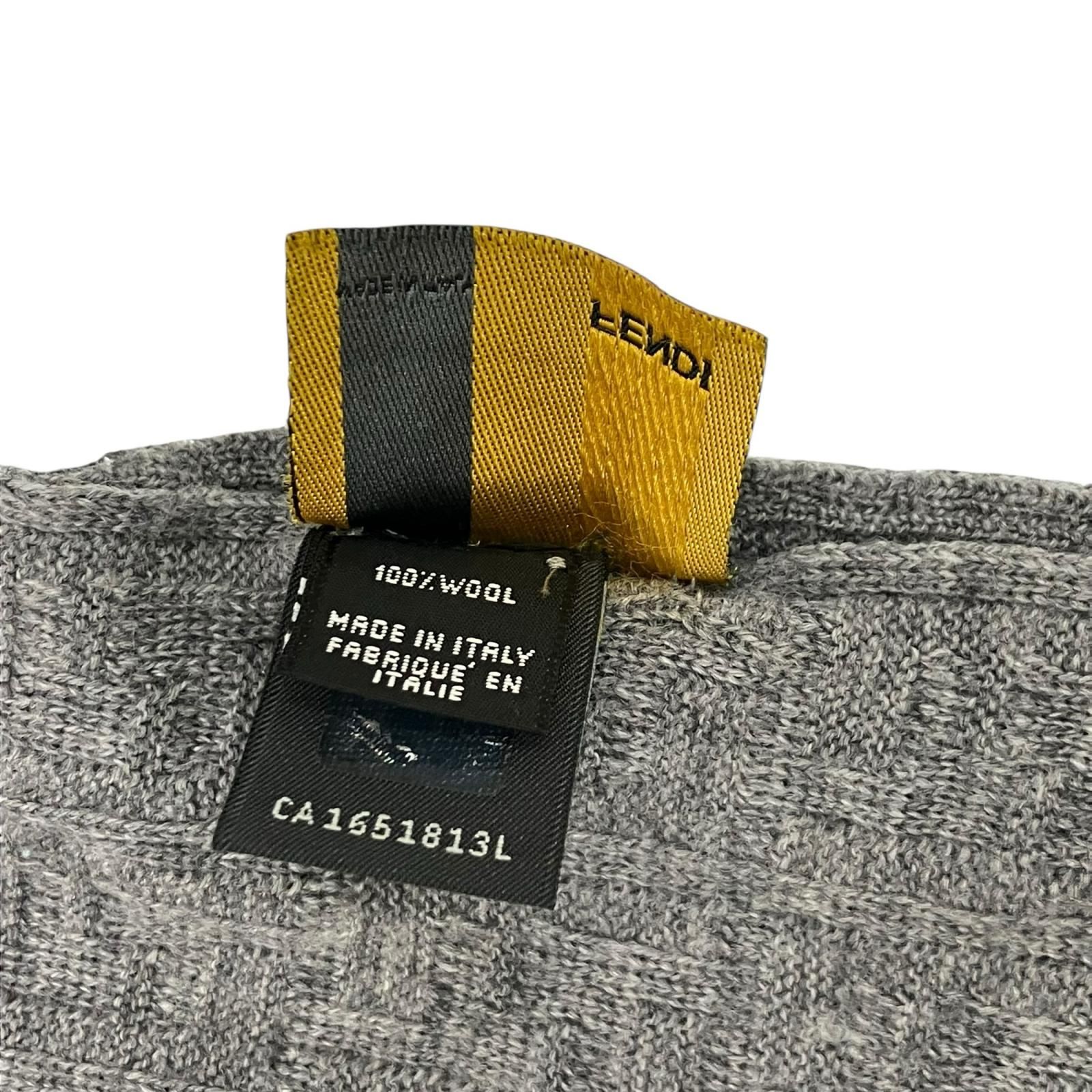  186005 FENDI フェンディ マフラー グレー ウール マフラー 小物