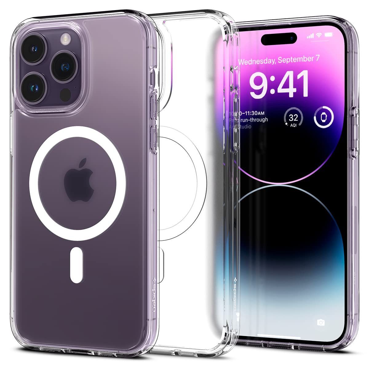 【数量限定】Spigen iPhone14ProMax ケース MagSafe 半透明 マグネット搭載 黄変なし 2重構造 米軍MIL規格取得 耐衝撃 すり傷防止 マグセーフ 適用カバー ワイヤレス充電対応 ウルトラ・ハイブリッド 