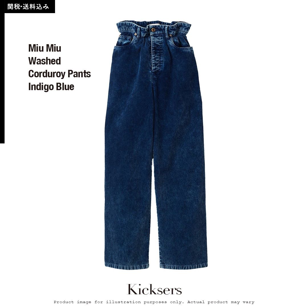 Miu Miu Washed Corduroy Pants Indigo Blue ミュウミュウ ウォッシュ