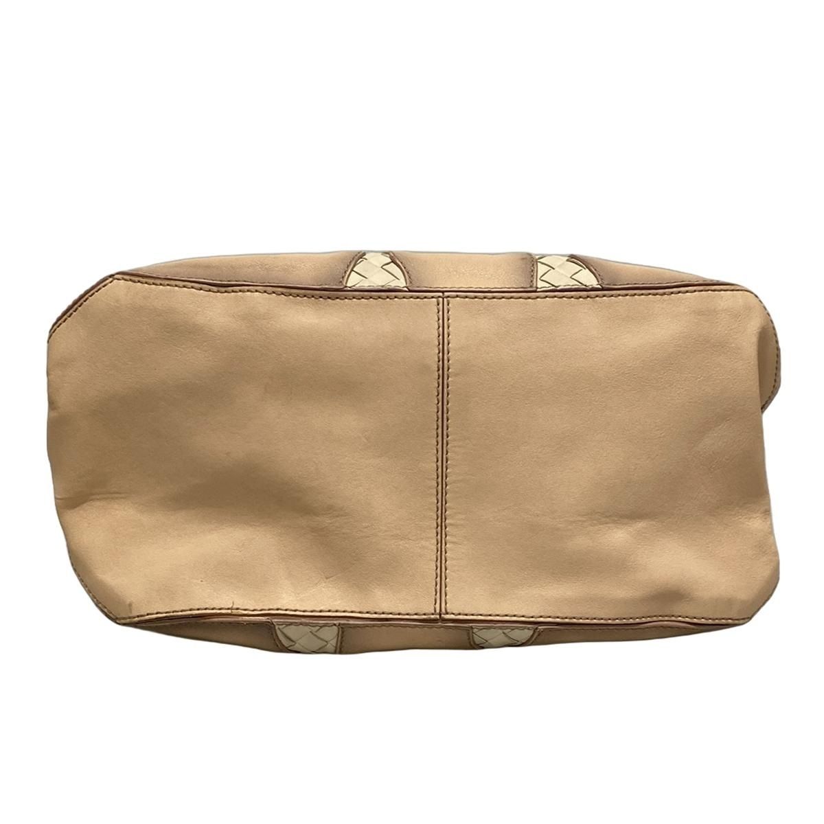 BOTTEGA VENETA(ボッテガヴェネタ) トートバッグ カンパーナ ベージュ×アイボリー×ライトグレー レザー - メルカリ