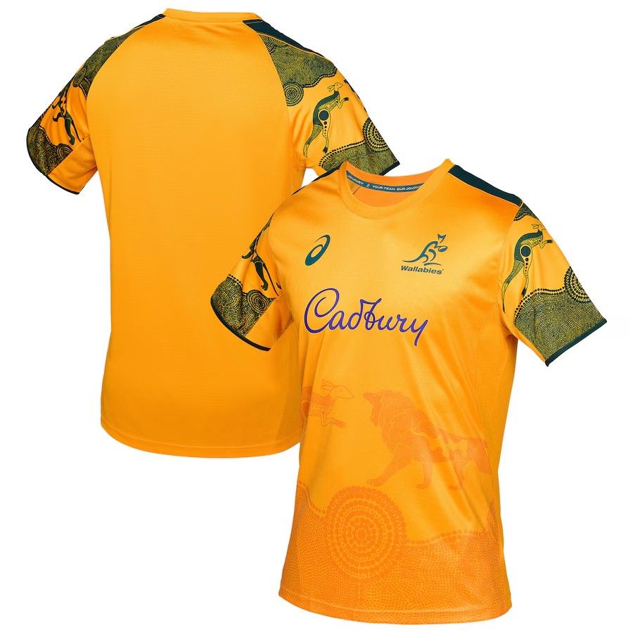 アシックス ワラビーズ 2025 Tシャツ ウォームアップ ゴールド メンズ 3XL 4XLサイズ 公式モデル