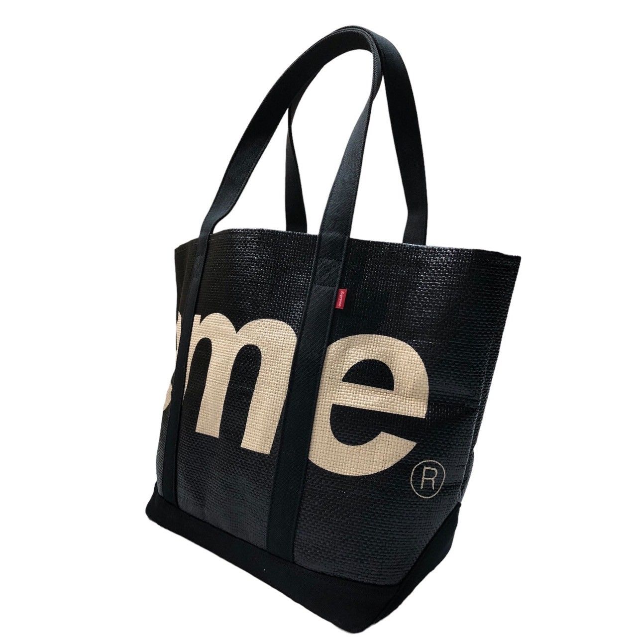 激安大特価！ Supreme Raffia Supreme Tote Bag Black Supreme トートバッグ www 黒 ラフィア バッグ