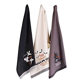 DII コットンハロウィンホリデーディッシュタオル 18 x 28インチ 3枚セット 装飾特大キッチンタオル ホームやキッチンギフトに最適