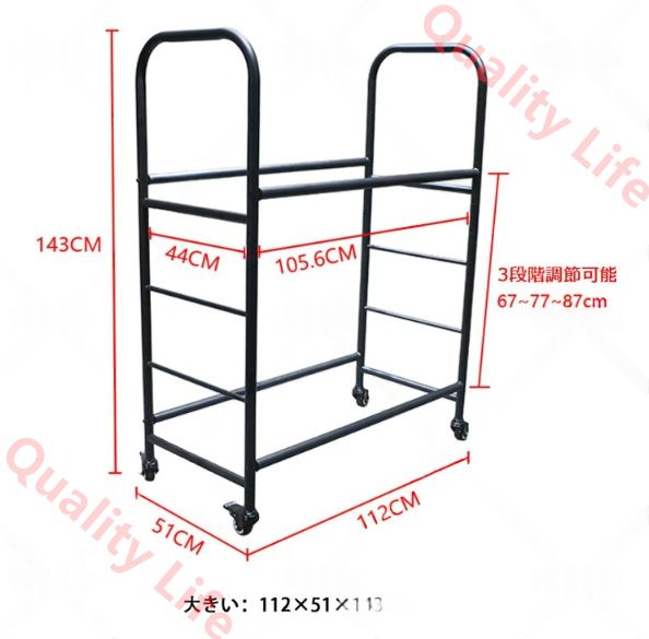 タイヤラック キャスター付き 2段式 タイヤ収納ラック 車タイヤラック ローリングタイヤラック タイヤ置き台 車輪付き車用タイヤスタンド 耐荷重100kg 層 省スペース ガレージ 地下室 展示ホール 修理工場用 66x51x143cm